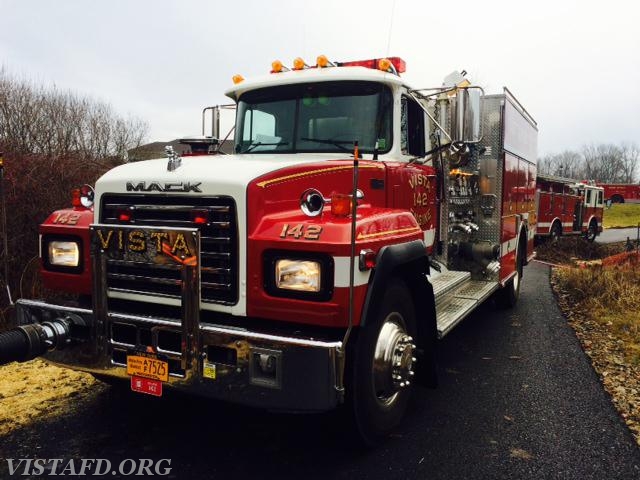 Vista Engine 142 drafting at the Oakridge dry hydrant on 12/28/14